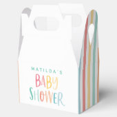 Kleurrijke regenboogpartij baby shower bedankdoosjes (Geopend)