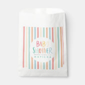 Kleurrijke regenboogpartij baby shower bedankzakje (Voorkant)