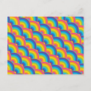 Kleurrijke regenboogpatronen briefkaart