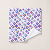 Kleurrijke regenboogpictogrammen bad handdoek (Wasdoekje)