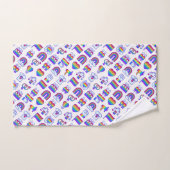 Kleurrijke regenboogpictogrammen bad handdoek (Handdoek)