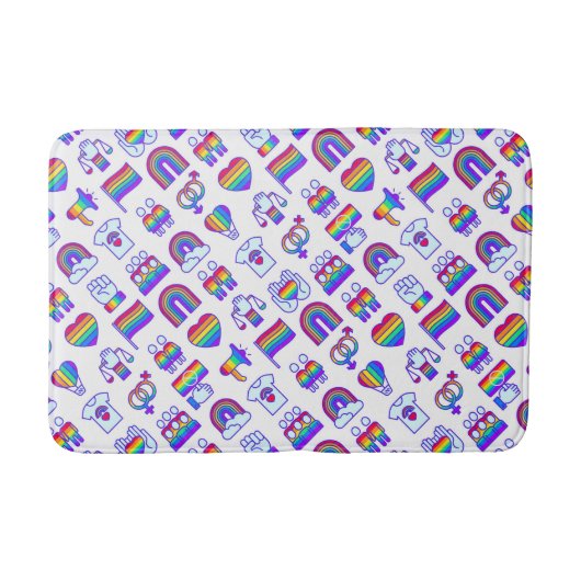 Kleurrijke regenboogpictogrammen badmat (Voorkant)