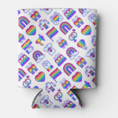 Kleurrijke regenboogpictogrammen blikjeskoeler (Voorkant)
