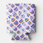 Kleurrijke regenboogpictogrammen blikjeskoeler (Achterkant)