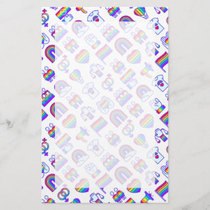 Kleurrijke regenboogpictogrammen briefpapier