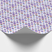 Kleurrijke regenboogpictogrammen cadeaupapier (Hoek)