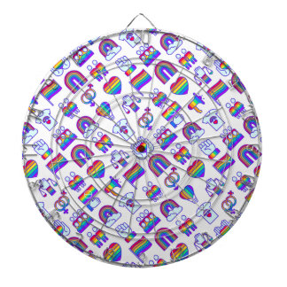 Kleurrijke regenboogpictogrammen dartbord
