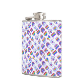 Kleurrijke regenboogpictogrammen heupfles (Links)