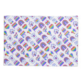 Kleurrijke regenboogpictogrammen kussensloop (Achterkant-Links)