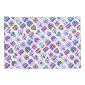 Kleurrijke regenboogpictogrammen kussensloop (Achterkant-Rechts)