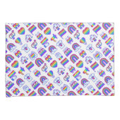 Kleurrijke regenboogpictogrammen kussensloop (Voorkant-Rechts)