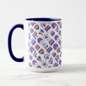 Kleurrijke regenboogpictogrammen mok (Links)