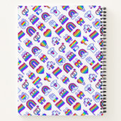 Kleurrijke regenboogpictogrammen notitieboek (Achterkant)