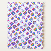 Kleurrijke regenboogpictogrammen planner (Achterkant)
