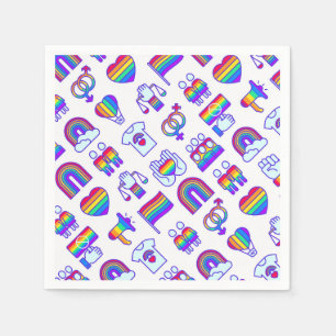 Kleurrijke regenboogpictogrammen servet