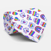 Kleurrijke regenboogpictogrammen stropdas (Opgerold)
