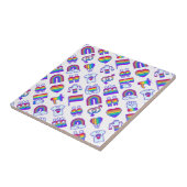 Kleurrijke regenboogpictogrammen tegeltje (Zijkant)
