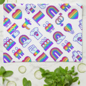 Kleurrijke regenboogpictogrammen theedoek (Gevouwen)