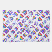 Kleurrijke regenboogpictogrammen theedoek (Horizontaal)