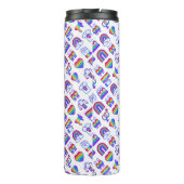 Kleurrijke regenboogpictogrammen thermosbeker (Achterkant)