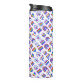 Kleurrijke regenboogpictogrammen thermosbeker (Geroteerd rechts)