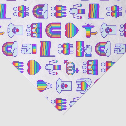 Kleurrijke regenboogpictogrammen tissuepapier (Detail)