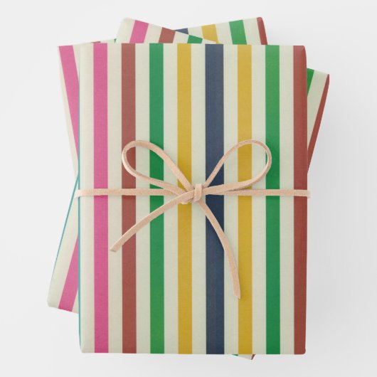 Kleurrijke regenboogpin Stripe Simple stripe Inpakpapier Vel (In situ)