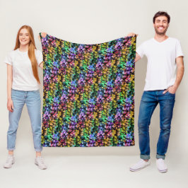 Kleurrijke regenboogpoka Dots Fleece Deken
