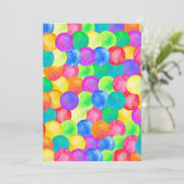 Kleurrijke regenboogpolka dot waterkleurenklek kaart (Staand voorkant)