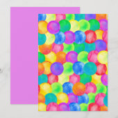 Kleurrijke regenboogpolka dot waterkleurenklek kaart (Voorkant / Achterkant)