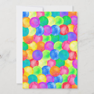 Kleurrijke regenboogpolka dot waterkleurenklek kaart