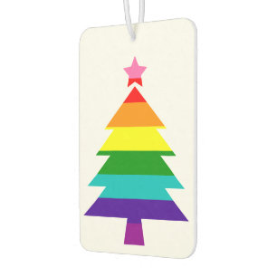 Kleurrijke regenboogpride met kerstboom luchtverfrisser