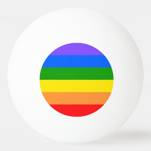 Kleurrijke regenboogpride pingpongbal (Voorkant)