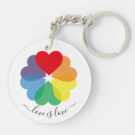 Kleurrijke regenboogpride sleutelhanger (Achterkant)