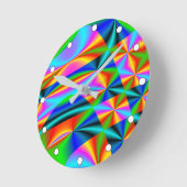 Kleurrijke regenboogquilt ronde klok (Hoek)