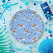 Kleurrijke regenboogregendruppels papieren bordje (Feest)