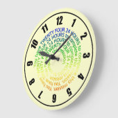 Kleurrijke regenboogrode blauwe gele klok (Hoek)