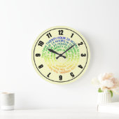 Kleurrijke regenboogrode blauwe gele klok (Huis)