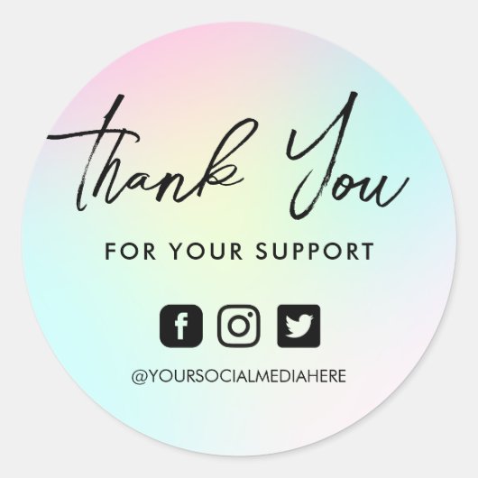 Kleurrijke regenboogroze blauwe klassieke Sticker (Voorkant)