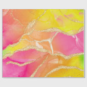 Kleurrijke regenboogroze en Oranje en groen Cadeaupapier (Vlak)