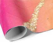 Kleurrijke regenboogroze en Oranje en groen Cadeaupapier (Rol Hoek)