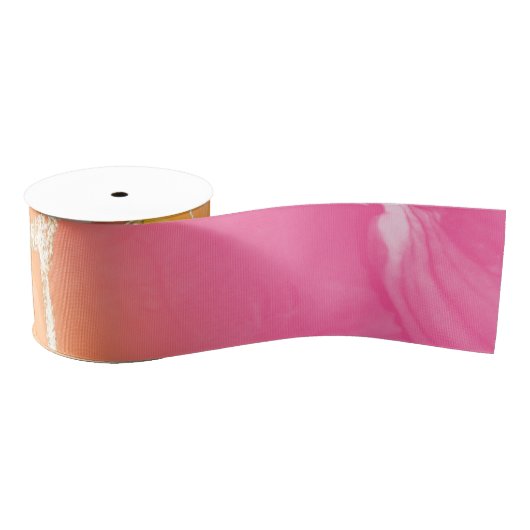 Kleurrijke regenboogroze en Oranje en groen Grosgrain Lint (Spoel)