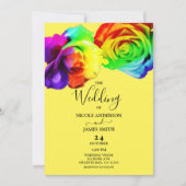 Kleurrijke regenboogRozen Bold Floral Wedding Kaart (Voorkant)