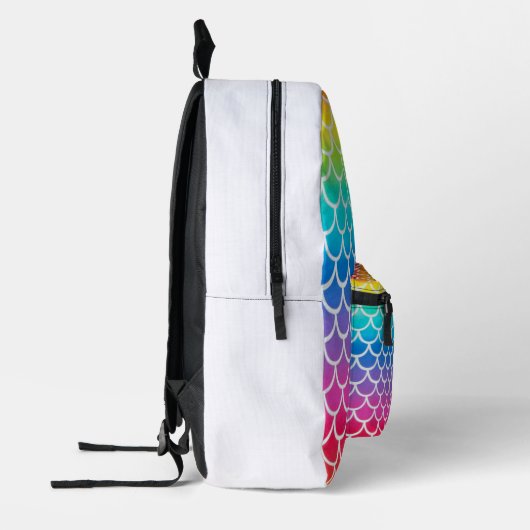 Kleurrijke regenboogschalen bedrukte rugzak (Links)