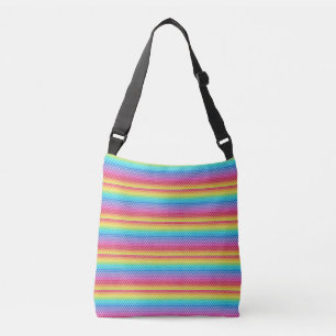Kleurrijke regenboogschalen crossbody tas
