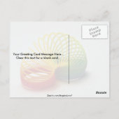 Kleurrijke regenboogslinky speelgoed voor kinderen briefkaart (Achterkant)