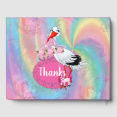 Kleurrijke regenboogspiraaltjes Baby-snijtaart Gastenboek (Achterkant)