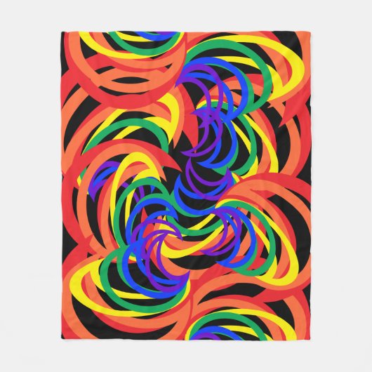 Kleurrijke regenboogspiraalvormige Abstracte vloer Fleece Deken (Voorkant)
