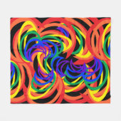 Kleurrijke regenboogspiraalvormige Abstracte vloer Fleece Deken (Voorkant (Horizontaal))