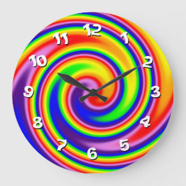 Kleurrijke regenboogspiraalwerveling met onregelma grote klok